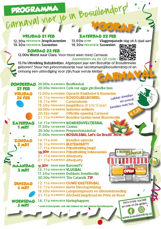 Geactualiseerd carnavalsprogramma