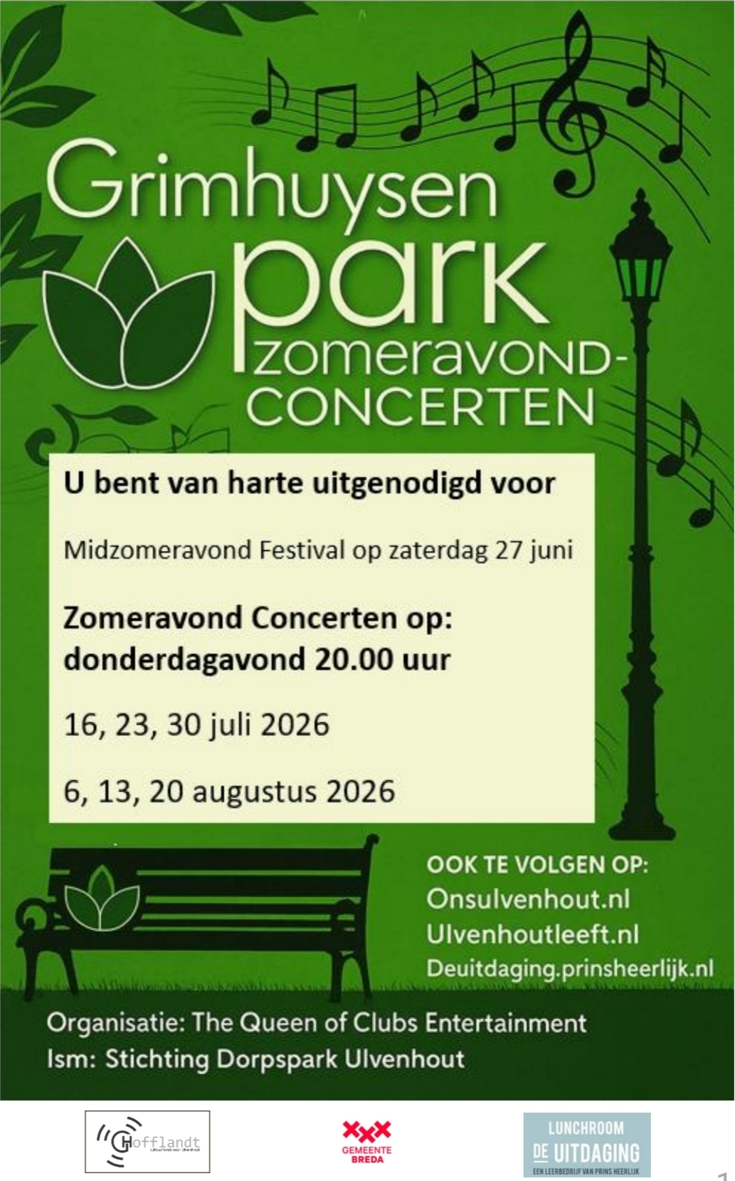 Grimhuysenpark zomeravondconcerten 2026