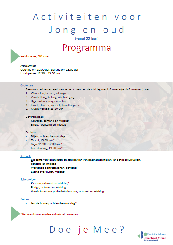 Programma Open Dag Ulvenhout Vitaal