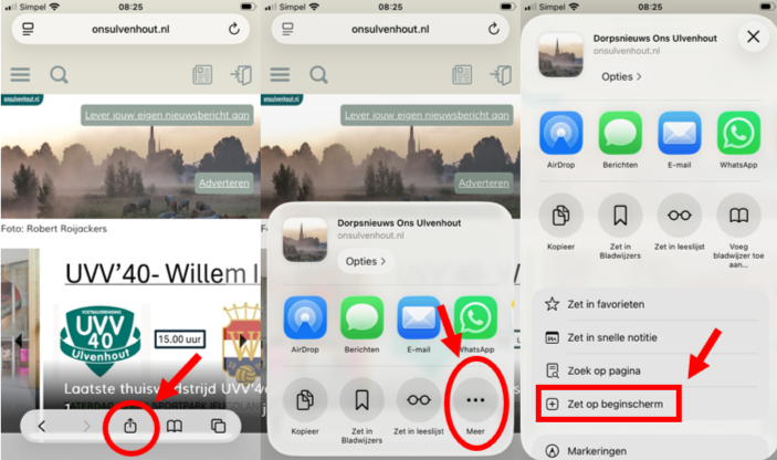 OU op het startscherm van je iPhone